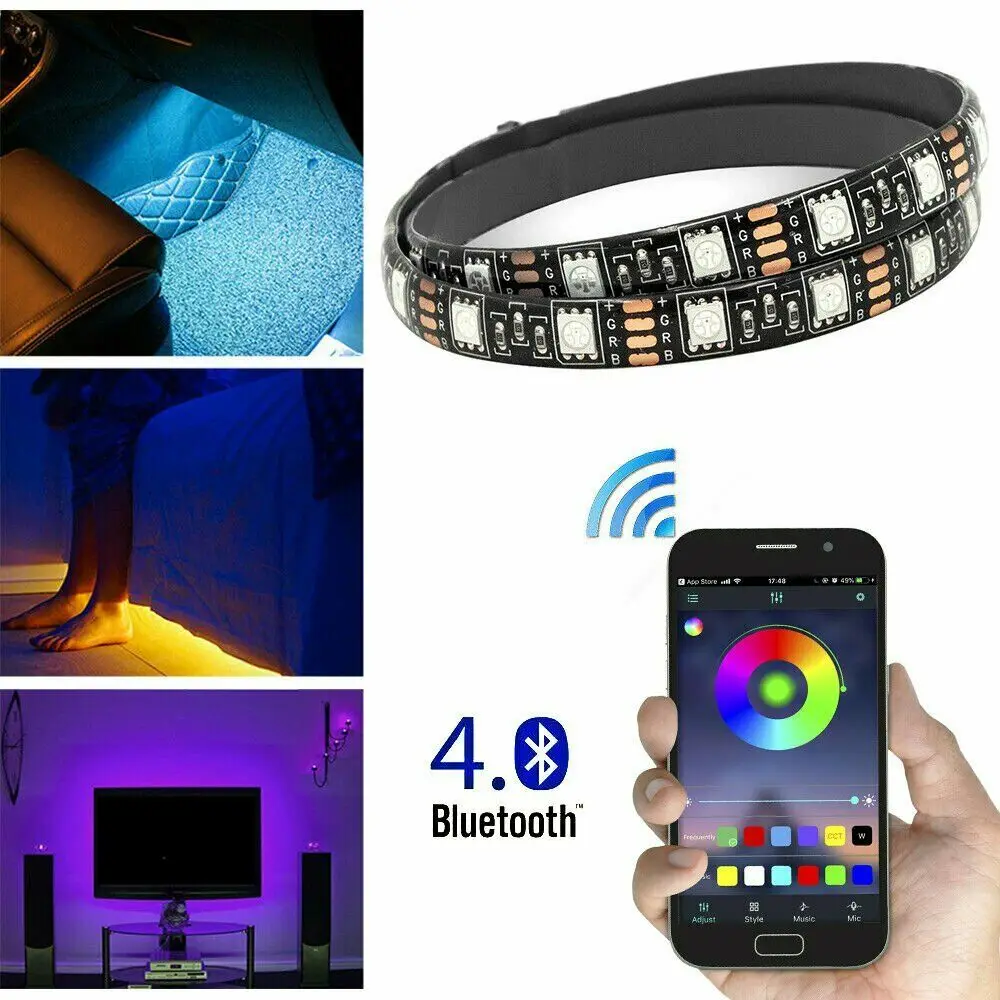 1-5 M 5 V USB güç bluetooth LED şerit ışık 5050 RGB 30LED / M Müzik uzaktan APP kontrol TV arkaplan ışığı esnek ışıklı bant