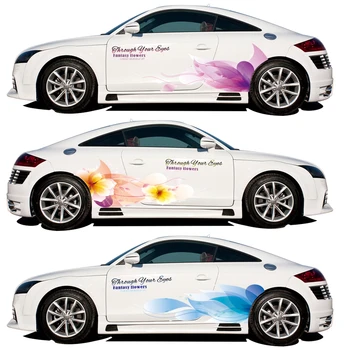 2 adet Yaratıcı çiçek araba çıkartmaları sihirli renk kişilik araba vücut graffiti modifiye çekme çiçek dekorasyonu araba sticker