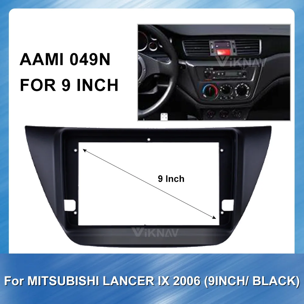 2 din Araba Radyo Paneli fasya fit Mitsubishi Lancer IX 2006 için (siyah) araba facia DVD Çerçeve otomobil radyosu Multimedya NAVI fasya