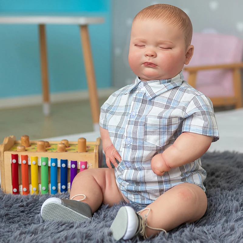 20 inç Reborn Bebek Kiti Tam Vücut Silikon Uyku Joseph Taze Renk Yumuşak Dokunmatik Bitmemiş Boyasız Bebek Parçaları