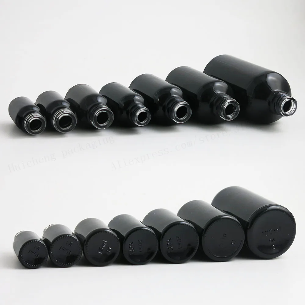 200x5 ml Doldurulabilir shining Siyah Cam Roll-on Şişe Cam Parfüm Şişesi üzerinde Uçucu Yağ Rulo 1 oz 6/1 oz Konteyner Üzerinde Rulo