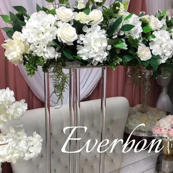 2019 sıcak satmak ve yeni model 80 cm (H) Düğün akrilik Kristal Masa Centerpiece Kare Masa çiçek standı Düğün Dekorasyon