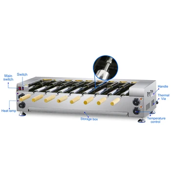 2021 Yeni Trdelnik Makinesi Elektrikli Donut Koni Makinesi yapmak için Kurtos Kalacs Ticari Baca Kek Makinesi Kurtos ızgara Fırın