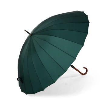 24 Çerçeve Şemsiye Ağır Yağmur Rüzgara Dayanıklı artı Boyutlu Kalınlaşmış Uzun Saplı Kendinden Açılan Şemsiye Yağmur ve Yağmur Çift Kullanımlı 4