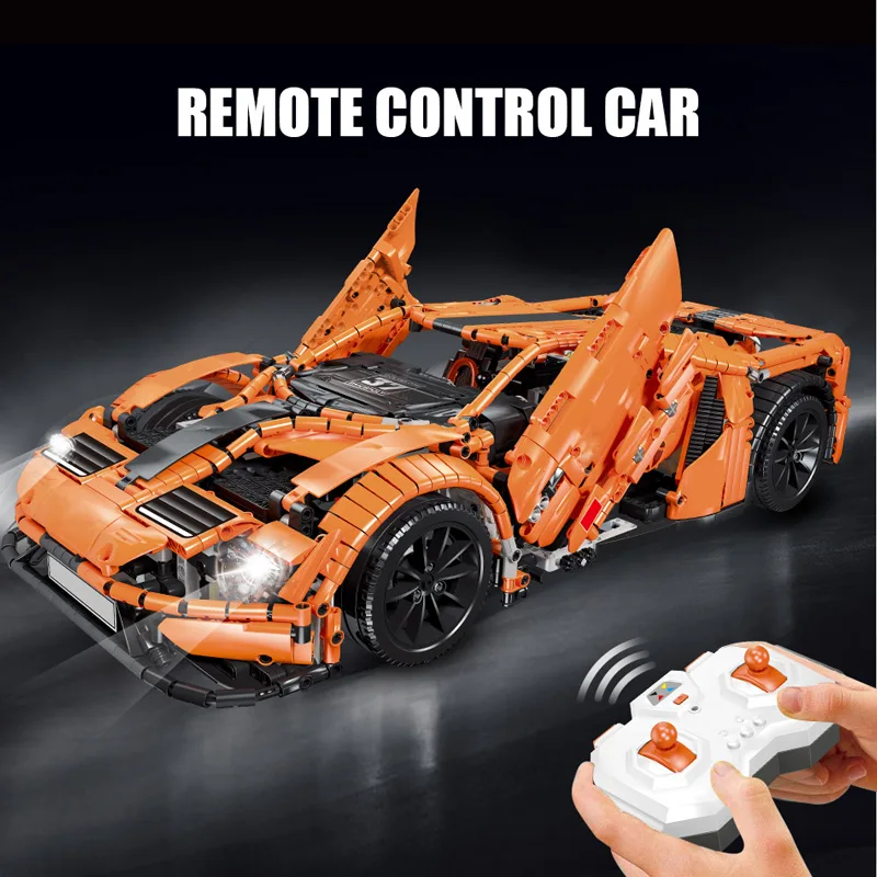 3038 pcs Şehir RC / olmayan RC yarış arabası MOC Modeli Yapı Taşları Teknik Uzaktan Kumanda Sürüklenme Spor Araç Tuğla Oyuncaklar Boys için
