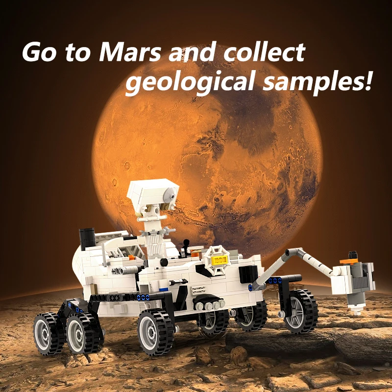 48997 Mars Rover Yüksek teknoloji MOC Klasik Parçacık Yapı Taşları Araya Tuğla Çocuk Parçaları Dekorasyon Yetişkin Oyuncak doğum günü hediyesi