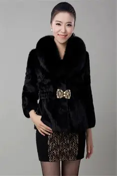 4XL Büyük Boy kadın Moda Kürk Ceket 2019 Kış Yeni Kadın Yapay Tilki Kürk Uzun Bölüm Eğlence Vizon Kürk Ceket