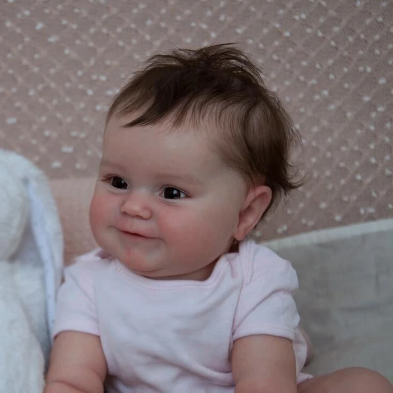 50 CM Reborn Bebek Bebek Yenidoğan Kız Bebek Gerçekçi Gerçek Yumuşak Dokunmatik Maddie ile El-Köklü Saç Yüksek Kalite El Yapımı Sanat Bebek