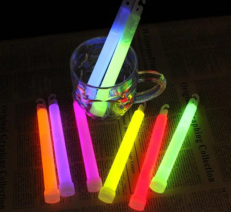 6 İnç floresan kızdırma sopa ışık sopa Prim parlak parlayan Neon sopa için parti Bar dekorasyon toptan