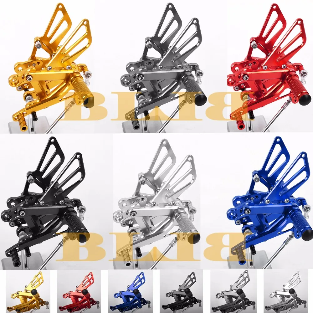 8 Renkler Için Kawasaki ZX6R ZX636 1998-2002 CNC Ayarlanabilir Rearsets Arka Seti Motosiklet Footrest Ayak Kazıklar Moto Pedalı 1999 2000 1