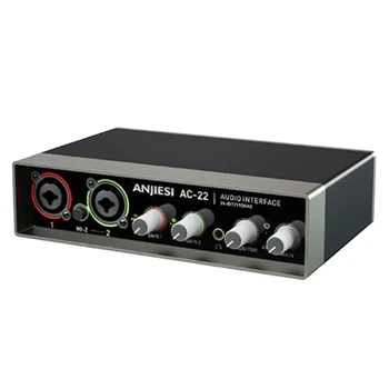 AC-22 Ses Kartı Pc için 24 Bit / 192Khz Ses Kartı Çözünürlüğüne Sahip Profesyonel HiFi AD ve DA Dönüştürücüler
