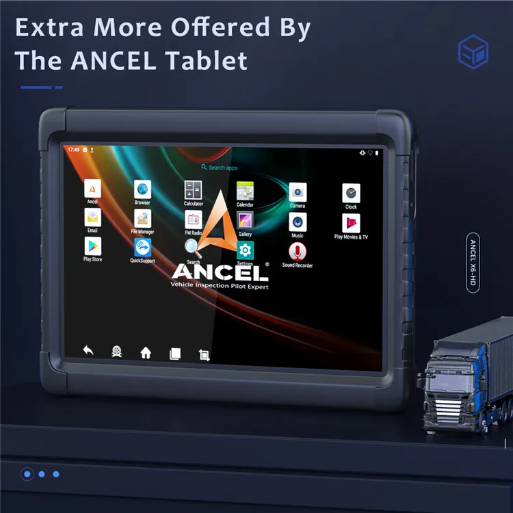 ANCEL X6 HD Profesyonel Otomotiv Tarayıcı teşhis makinesi aracı Mavi diş fonksiyonu ile ağır kamyon için