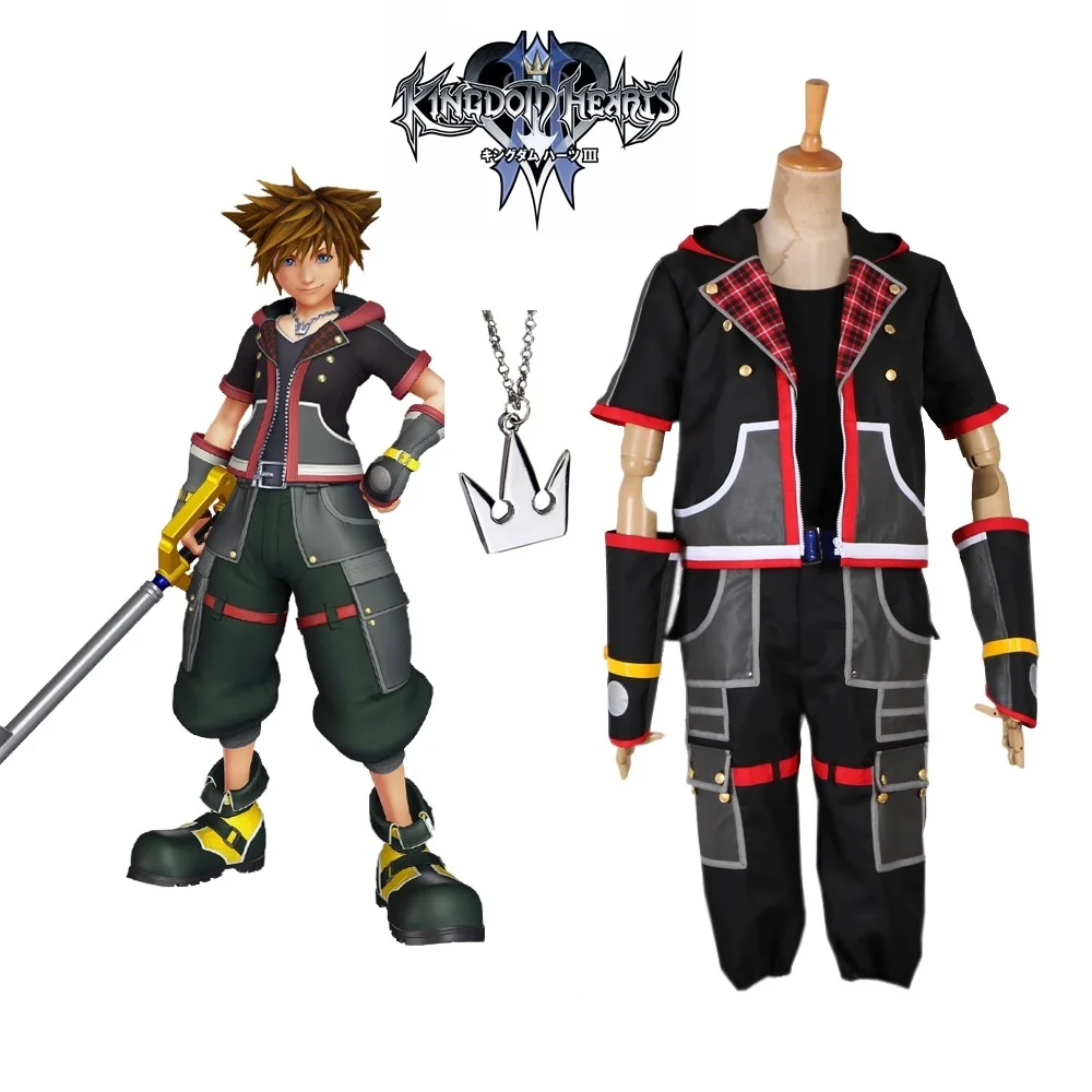Anime Oyunu Cosplay Kingdom Hearts 3 Sora Üniforma Cosplay Kostümleri Takım Elbise Setleri