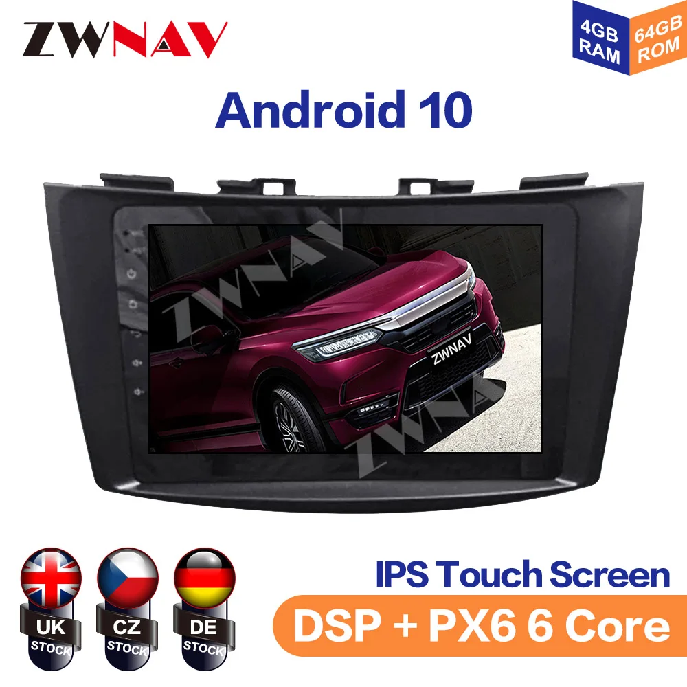 Araba Radyo Android 10 8 Çekirdekli GPS Navigasyon Suzuki SWİFT 2013-2016 Için Otomatik Stereo Kafa Ünitesi Multimedya Oynatıcı DSP Hıçbır DVD Oynatıcı 4