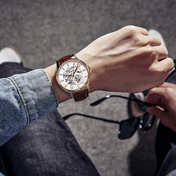 Aılang 2021 yeni erkek saati otomatik mekanik saat marka moda trendi erkek saati