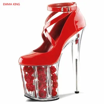 Aşırı Yüksek Topuk 20 cm Topuklu Tasarımcı platform ayakkabılar Kırmızı Siyah Beyaz Pompaları Bahar Sonbahar Kadınlar Seksi Parti Stiletto Topuklu Ayakkabı
