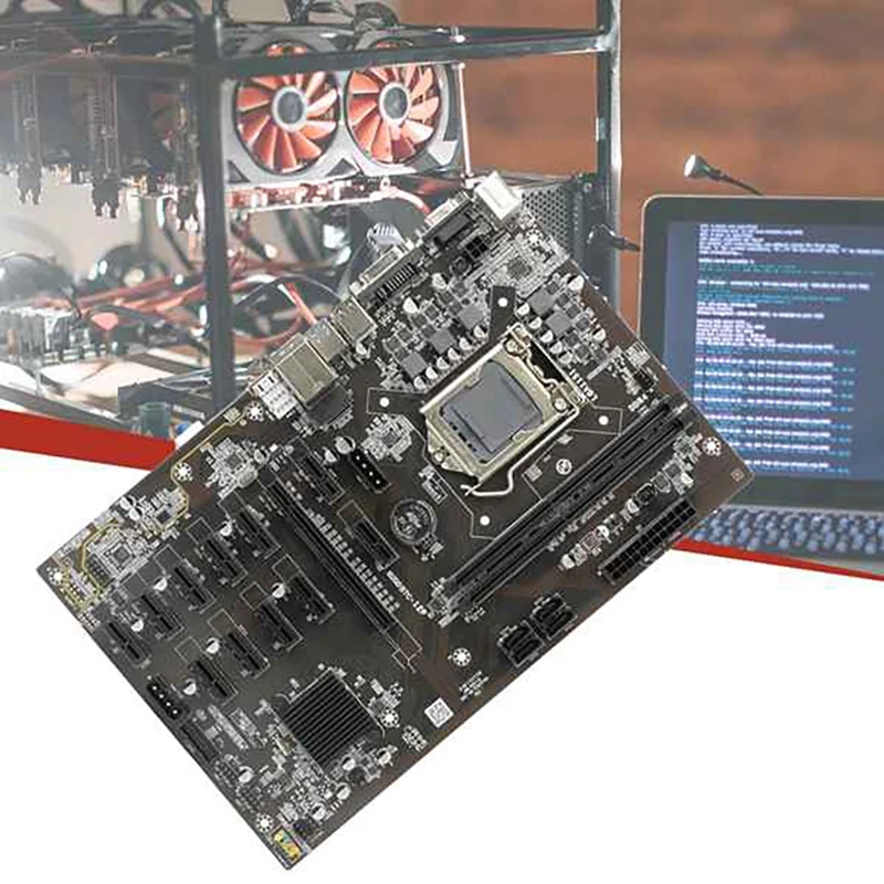 B250 BTC Madencilik Anakart CPU Soğutma ile Gan + Anahtarı Hattı + Termal Gres 12 PCIE Yuvası LGA1151 DDR4 DIMM SATA3. 0 12GPU 0