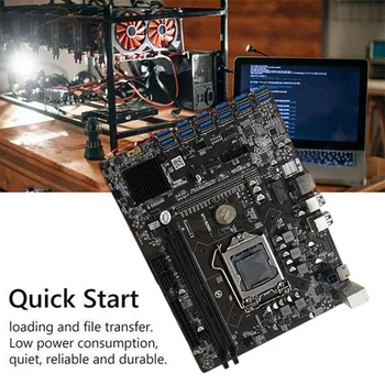 B250C Madenci Anakart + SATA3. 0 Seri Port Kablosu + 4PİN SATA Kablosu 12 PCIE USB3. 0 GPU Yuvası LGA1151 DDR4