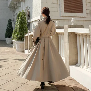 Bahar Yeni Kore Rüzgarlık Haki Zarif Dış Giyim Gevşek Mizaç Siper Uzun Ceket Kadınlar İçin Zaful Kadın Giysileri