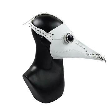 Beyaz metal çerçeve veba kuş maskesi masquerade parti cosplay sahne