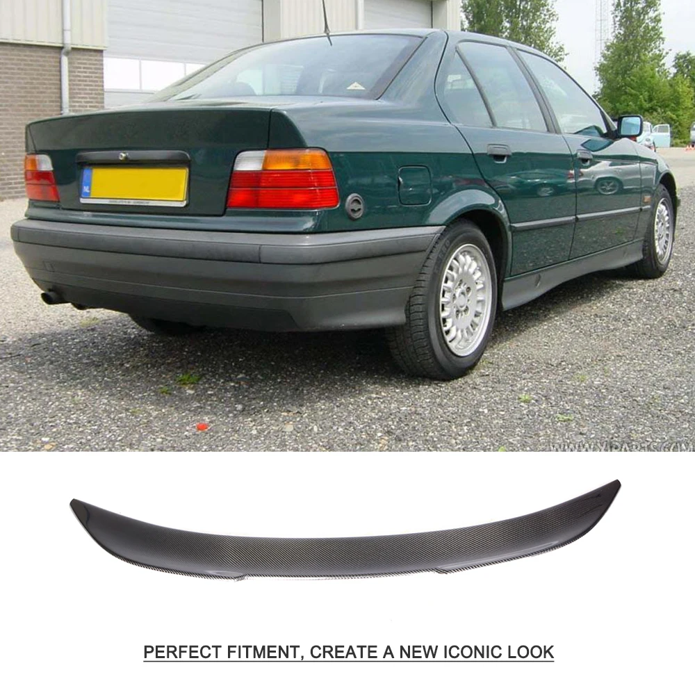 BMW 3 Serisi E36 Sedan 1991-1998 için, Arka Spoiler Karbon Fiber Bagaj Dudak Kanat Koruyucu Boot Kapak