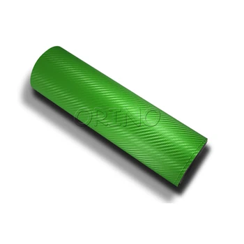 Boyutu 1. 52x30 m / Rulo Apple Yeşil 3D Karbon Fiber Vinil Araç Wrap Film folyo İle Hava Kabarcığı Ücretsiz 3D beyaz Araba cilt styling kapsayan