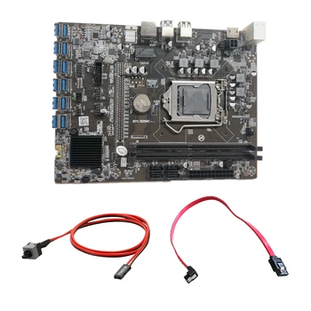 BTC Madencilik Anakart+Anahtarı Kablosu + SATA Kablosu LGA1151 Düşük maliyetli CPU Masaüstü Bilgisayar Yedek Parçaları