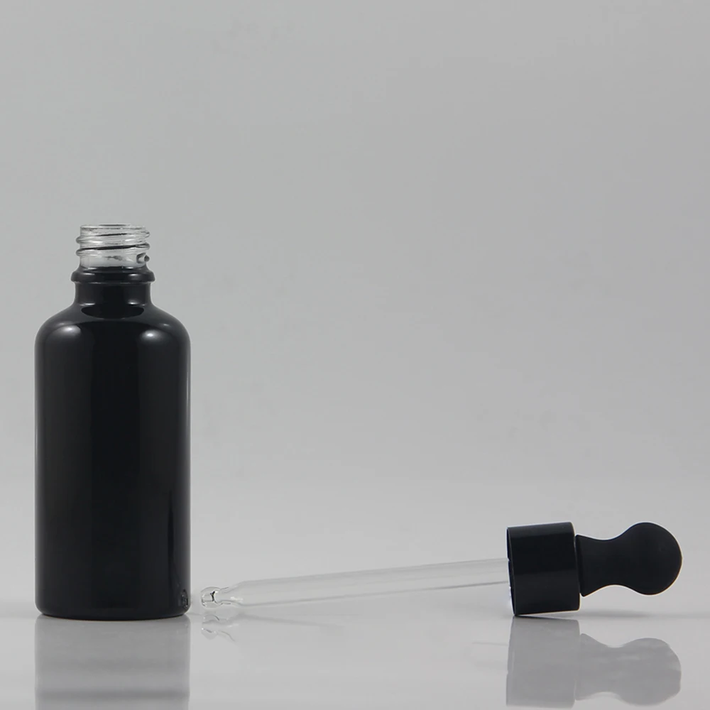 Büyük boy yüksek dereceli stil siyah renk saç yağı şişesi damlalık şişesi 50ml