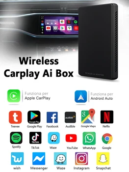 Carplay Aı Kutusu Android Kutusu Araba Multimedya Oynatıcı S21 Yeni Sürüm 4+64G Kablosuz Mirrorlink Apple Carplay Android Otomatik Tv Kutusu