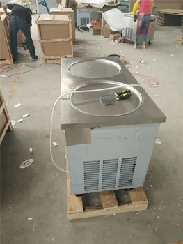 CE Onaylı Çift Tava Kızartma Kızarmış Dondurma Rulo Yapma Makinesi 4