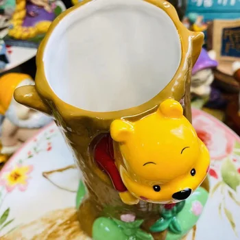 Disney Winnie the Pooh aksiyon figürü oyuncakları Güzel Pooh Ayı Winnie Seramik fırça Pot Vazo Hediyeler için Çocuk Odası Dekorasyon