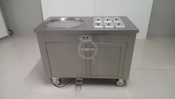 Dondurucu ile 220 V 1200W tek tava kızarmış dondurma makinesi 1