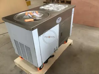 Dondurucu ile 220 V 1200W tek tava kızarmış dondurma makinesi 5