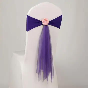 Düğün Ziyafet Dekorasyon Ilmek Tasarım Sandalye Şerit No-kravat Yay Kanat klozet kapağı Geri Süslemeleri LX8563