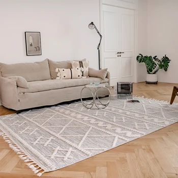 El yapımı Halı Oturma Odası ıçin Fas Yumuşak Halı Yatak Odası ıçin Modern Başucu Battaniye Ev Dekor Vintage Mat Nordic Halı