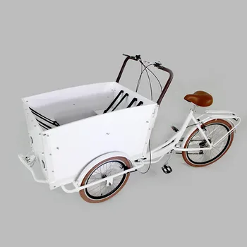 Elektrikli Yetişkin Üç Tekerlekli Bisiklet Aile Kargo Bisikleti Alüminyum Çerçeve 6 Dişli Hızları Sürüklenme Trike Bakkal Alışveriş ve Çocuk Taşıma 1