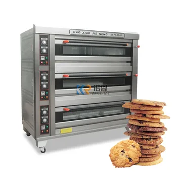 Enerji Tasarrufu 3 Güverte 6 Tepsiler Bisküvi Pizza Ekmek Ekmek Fırın Makinesi Pasta Kek Fırın Ekipmanları