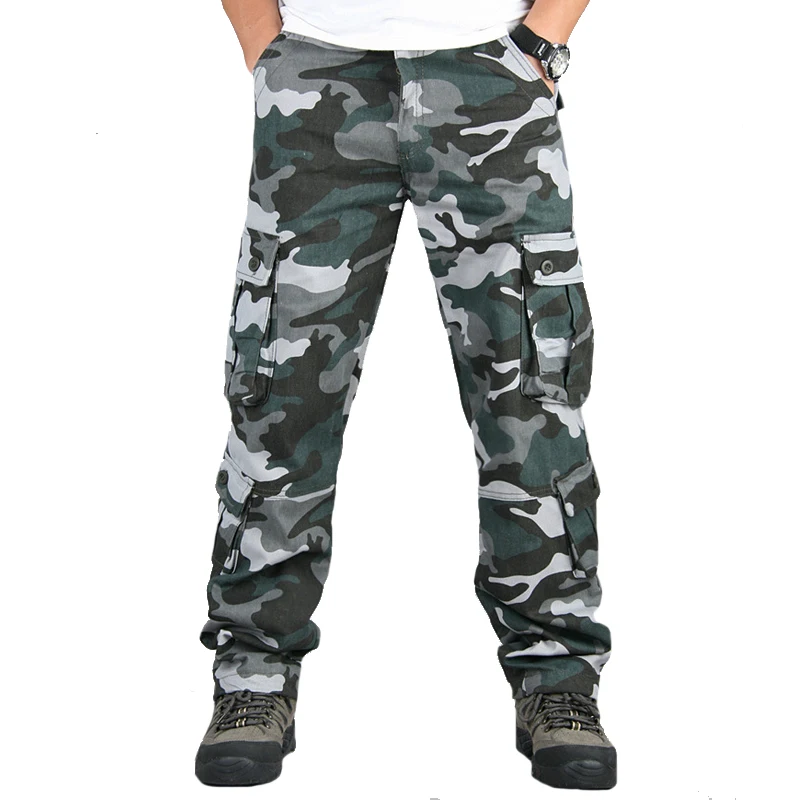 Erkek Pantolon Kamuflaj Askeri Baskılı Pantolon Erkek Pamuk Bahar Jogger erkek Giyim Pantolon Tırmanma Ordu Açık Sweatpants