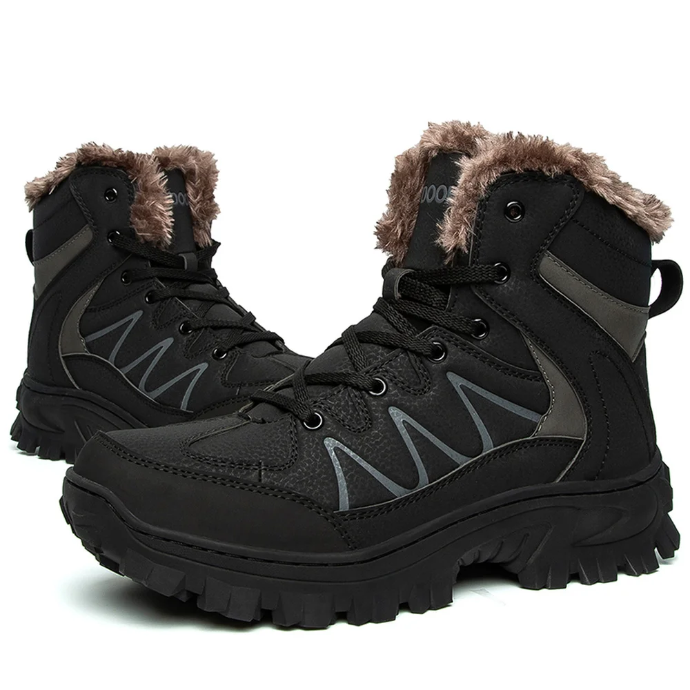Erkek Sıcak Kış yarım çizmeler bağcıklı ayakkabı Kar Tırmanış Su Geçirmez Savaş Kalınlaşmak Çöl Ayakkabı Ordu 2 Renkler Artı Boyutu 40-48