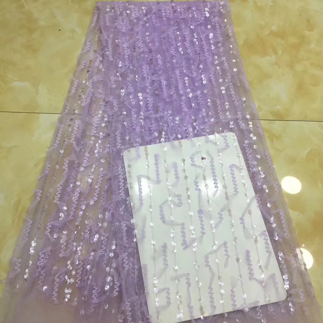 Fransız tül payetli dantel kumaş 2021 yüksek kaliteli dantel Nijerya örgü ipliği dantel Afrika dantel kumaş düğün elbisesi D38361