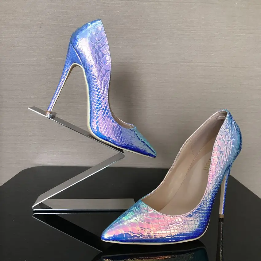 Gerçek Fotoğraflar Kadın Pompaları Yılan Desen Sivri Burun Ince Topuklu Ayakkabı Kadın platform ayakkabılar tasarım ayakkabı Kadın Topuklu 12 cm / 10 cm/8 cm