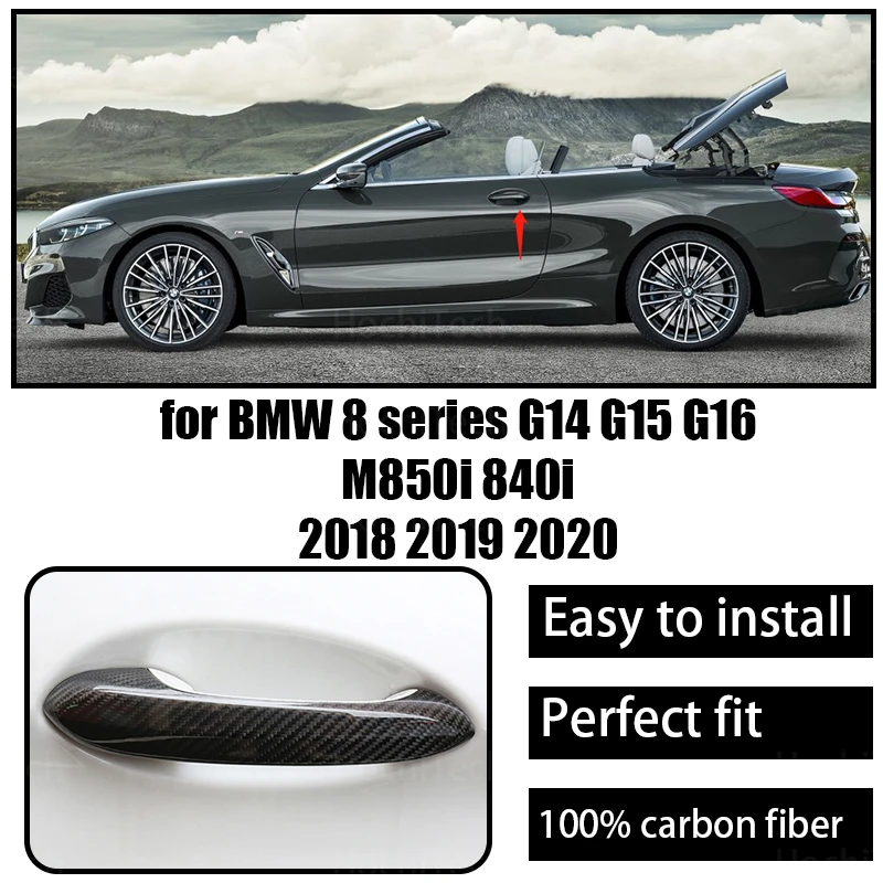 Gerçek Kuru Karbon Fiber Araba Kapı kulp kılıfı Trim ıçin BMW 8 Serisi G14 G15 G16 M850i 840i 2018 2019 2020 2