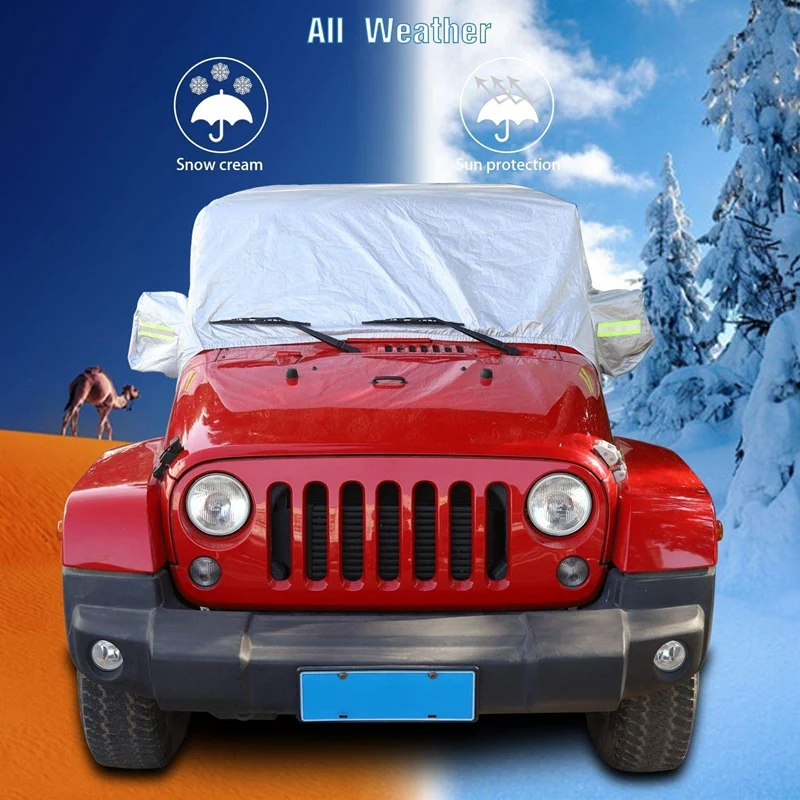 Güneşlik Kapak, Jeep Wrangler JK ıçin JL 4 Kapı 2007-2021 Kar yağmur kılıfı araba kılıfı Vücut Toz Geçirmez UV Koruyucu