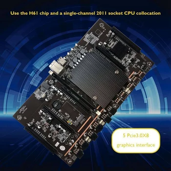 H61 X79 BTC Madenci Anakart ile E5 2620 V2 CPU + RECC 4G DDR3 Ram + 24 Pins Bağlayıcı Destek 3060 3070 3080 GPU