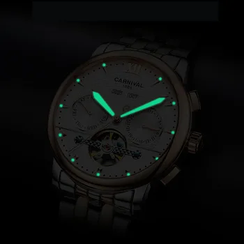 Isviçre Karnaval erkek Saatler Lüks Marka Mekanik Wristwatche İzle Erkek Su Geçirmez reloj hom Aydınlık Izle Safir