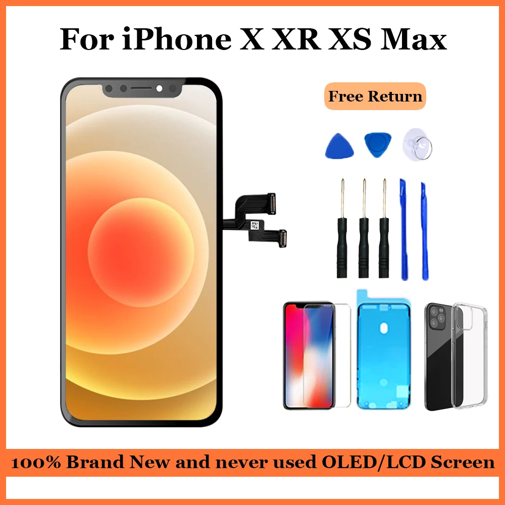 Için iphone X XR XS Max LCD OLED Ekran Değiştirme iphone 11 Pro Max Ekran 3D Dokunmatik Meclisi İle Gerçek Ton Hiçbir Ölü Piksel 1