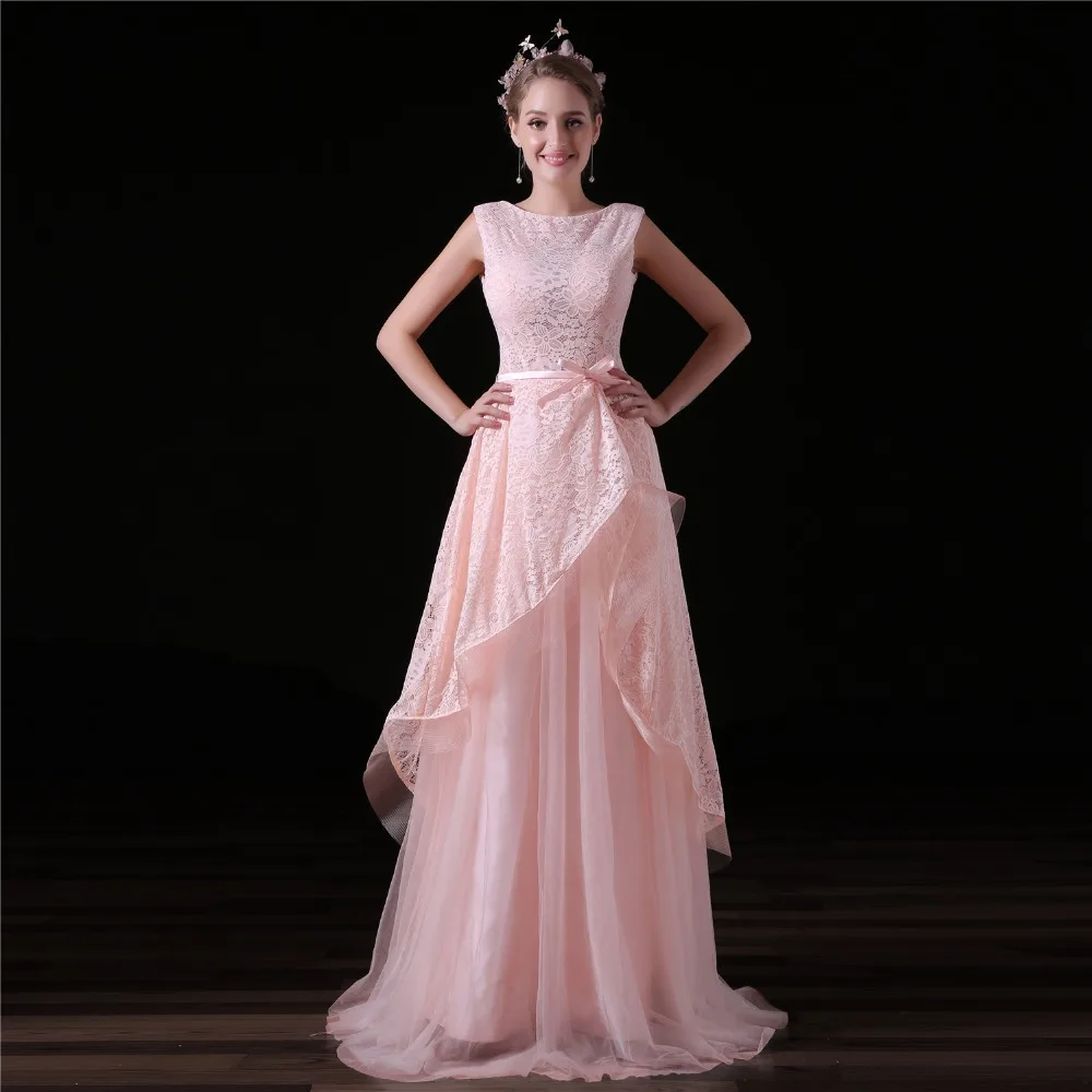 JaneVini Pembe Uzun Gelinlik Modelleri 2018 Dantel See Through Korse Düğün Parti Elbise Artı Boyutu Tül Kolsuz Balo Elbise Yeni 0