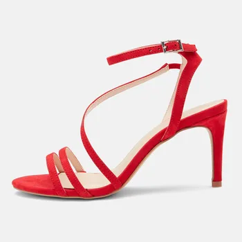 Kadın Sandalet Bayanlar kadın ayakkabısı Kırmızı katı T-bağlı Süper Yüksek Ince topuklu Tatlı Parti Düğün Eğlence Moda Nancyjayjii 2019