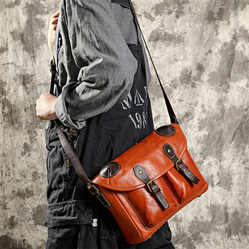 Kahverengi deri çanta Kadın bağbozumu Ofis Omuz çantaları Deri Tıbbi Çanta deri satchel çanta Messenger çanta Eyer çantası 2021 tasarım