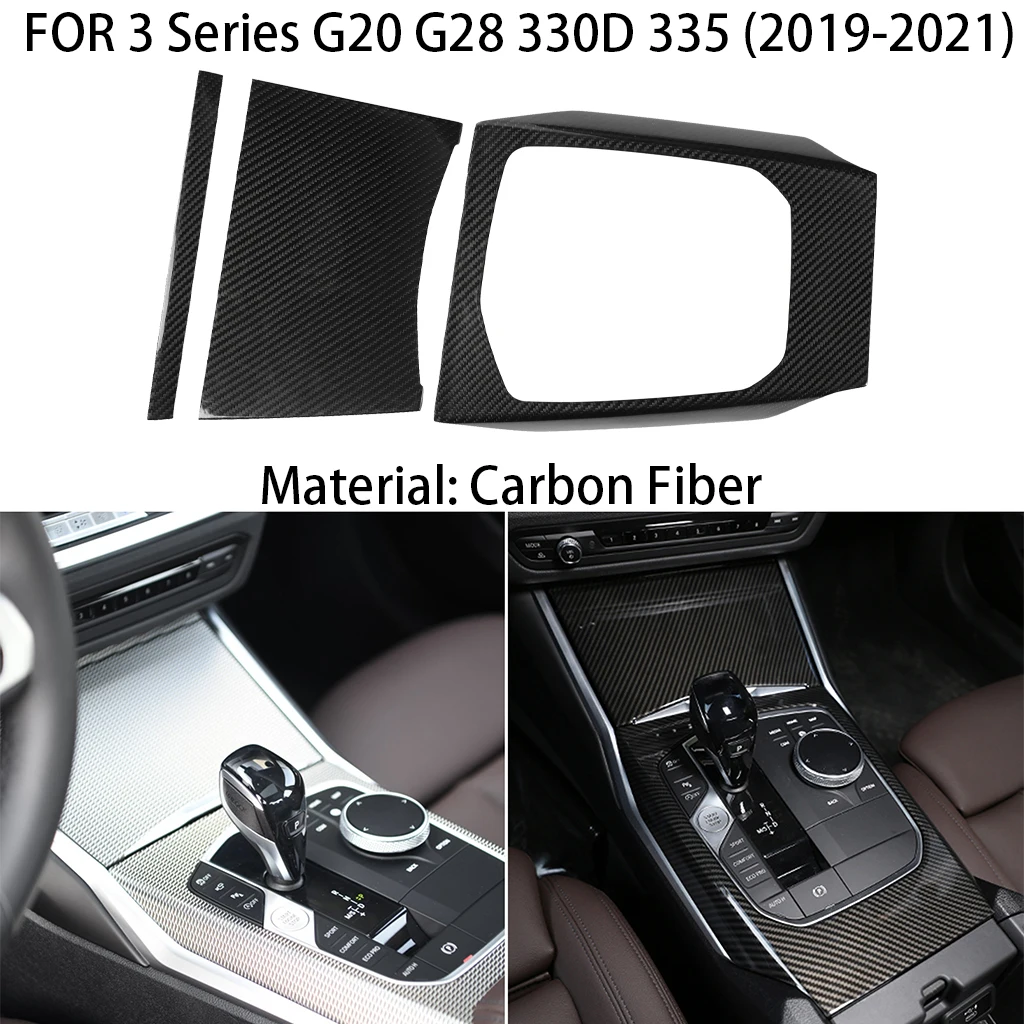 Karbon Fiber Araba İç Dişli PANEL DEKORASYON, BMW 3 Serisi için Uygun G20 G28 2019 2020 2021 Araba Çıkartmaları; 2